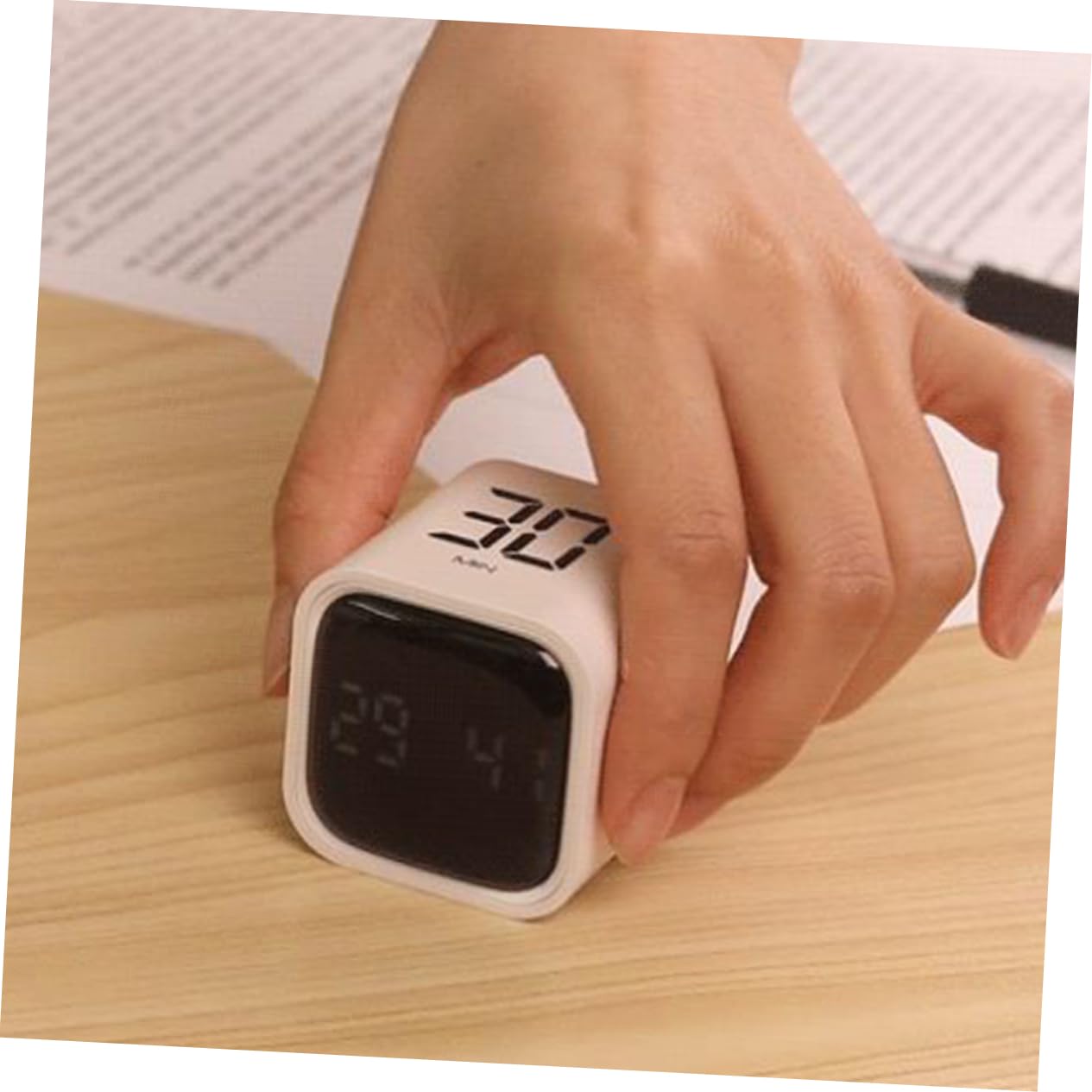 Temporizador de Cocina Visual Portátil de Plástico Abs Blanco | Capacidad 500mah, Uso en Cocina y Cocción, Diseño de Cubo Compacto para Mesa y Encimera