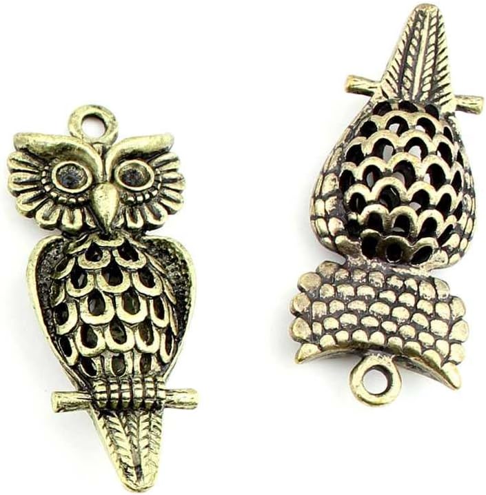 Jewelry Making Findings Antique Bronze Charms FL1944 Hollow Owl Craft Lots Repair Supplies