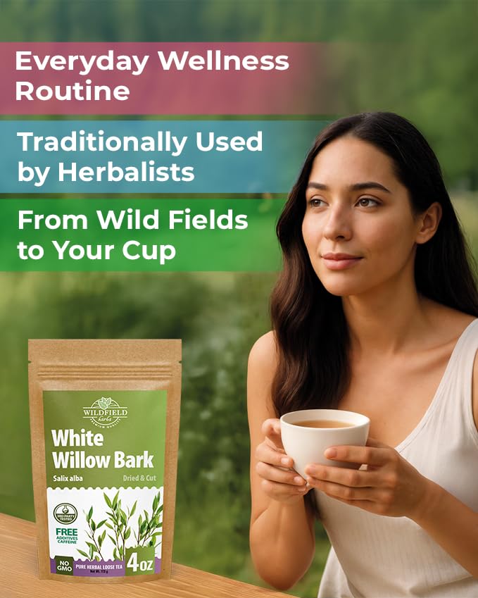Image of 4 oz. White Willow Bark Tea Herbal (Salix Alba) - 113g White Willow Bark Herb Tea Corteza De Sauce