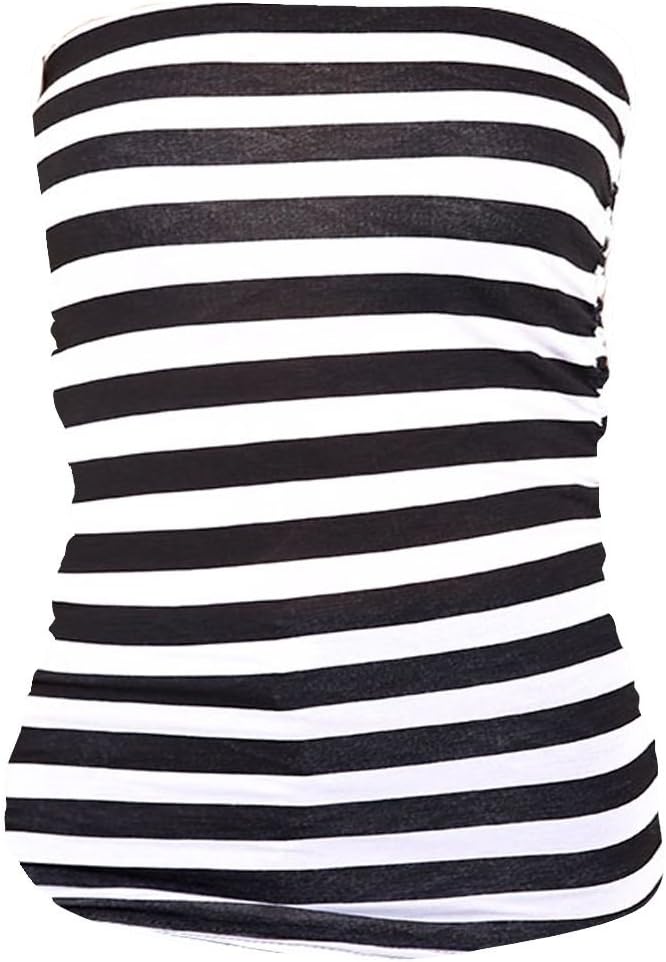 Womens Ladies New Printed Side Ruched Bandeau Boob Tube Strapless Sleeveless Bra Vest Crop Top