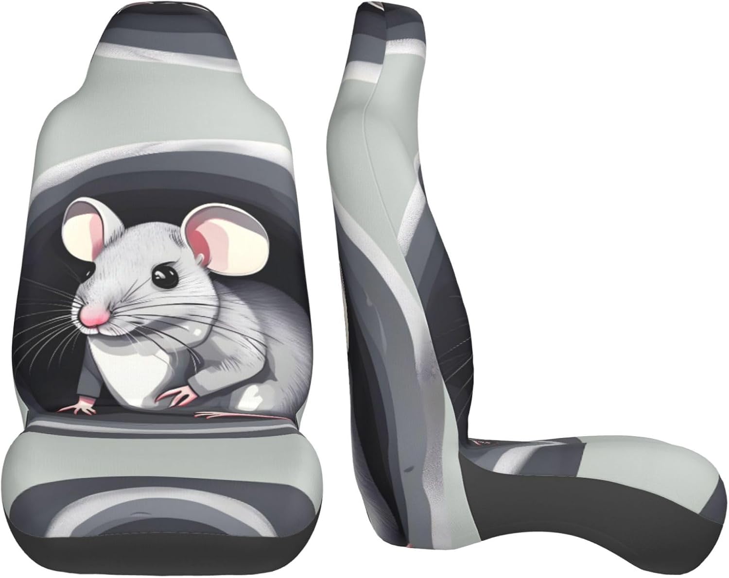 Mouse in The Hole Printed Car Seat Covers - 2 Pack, Bus, Ferry Seat Covers, Protect Car, SUV, Truck, Van, Car Seat Covers,