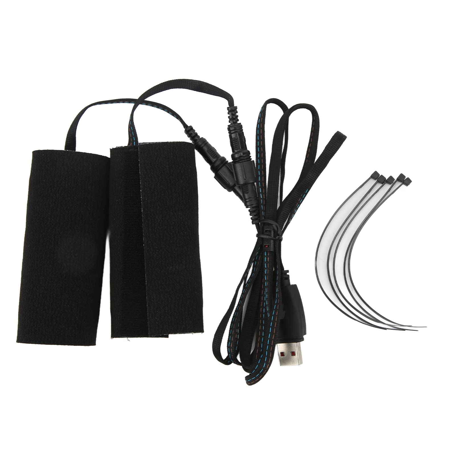 2pcs Motorcycle Heated Grip Pads with Hook and Cycle Fixing, IP67 Waterproof, DC 5V USB Port, Electric Heating, Wear Material, 3 Temperature Settings, Quick Heating,