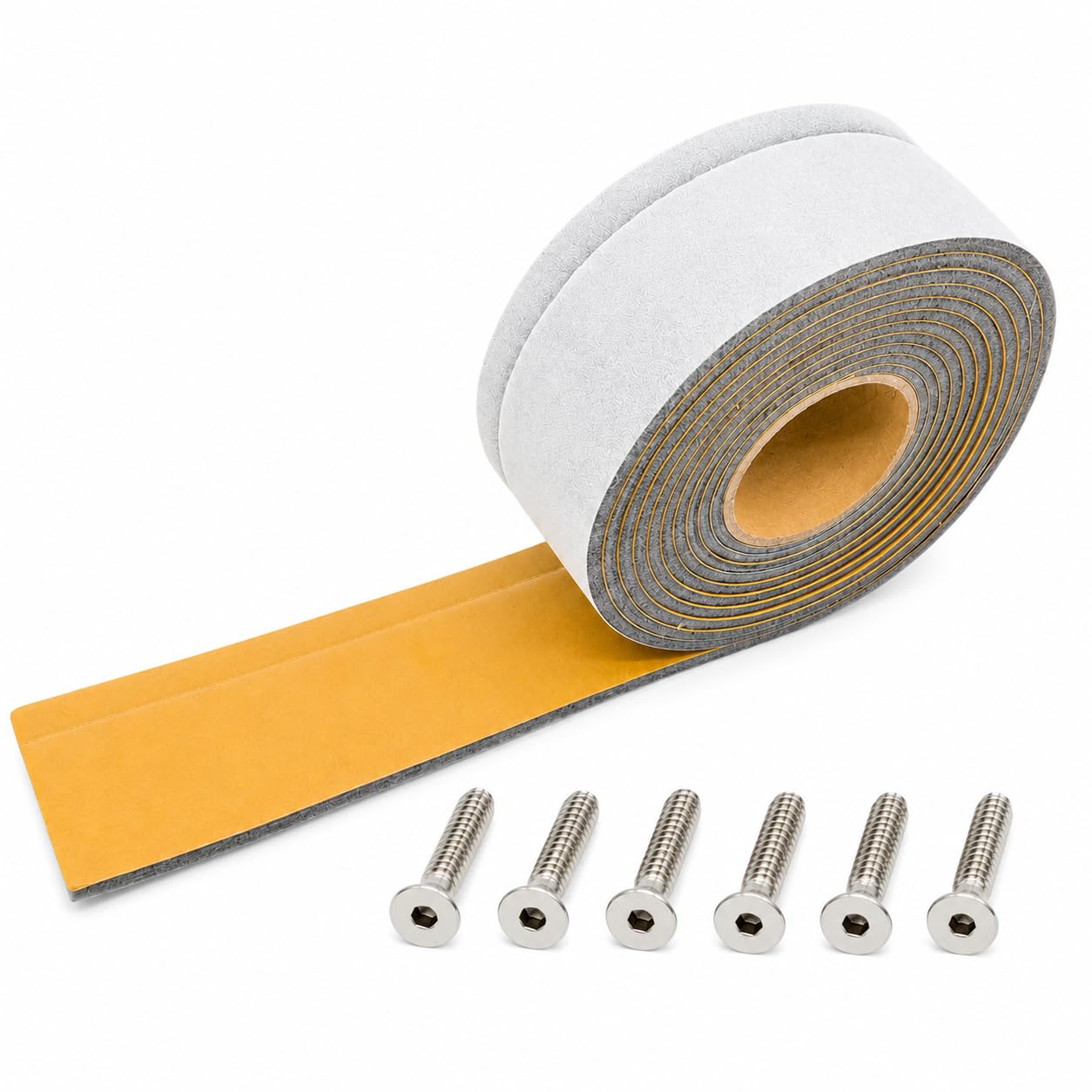 Joint mousse adhésif compatible VELUX – Bande d'étanchéité 44–54 mm, 3 m, sécable – cadres bois & PVC, génération « plaque grise » (jusqu'à 05/2013) – avec vis de clapet d'aération