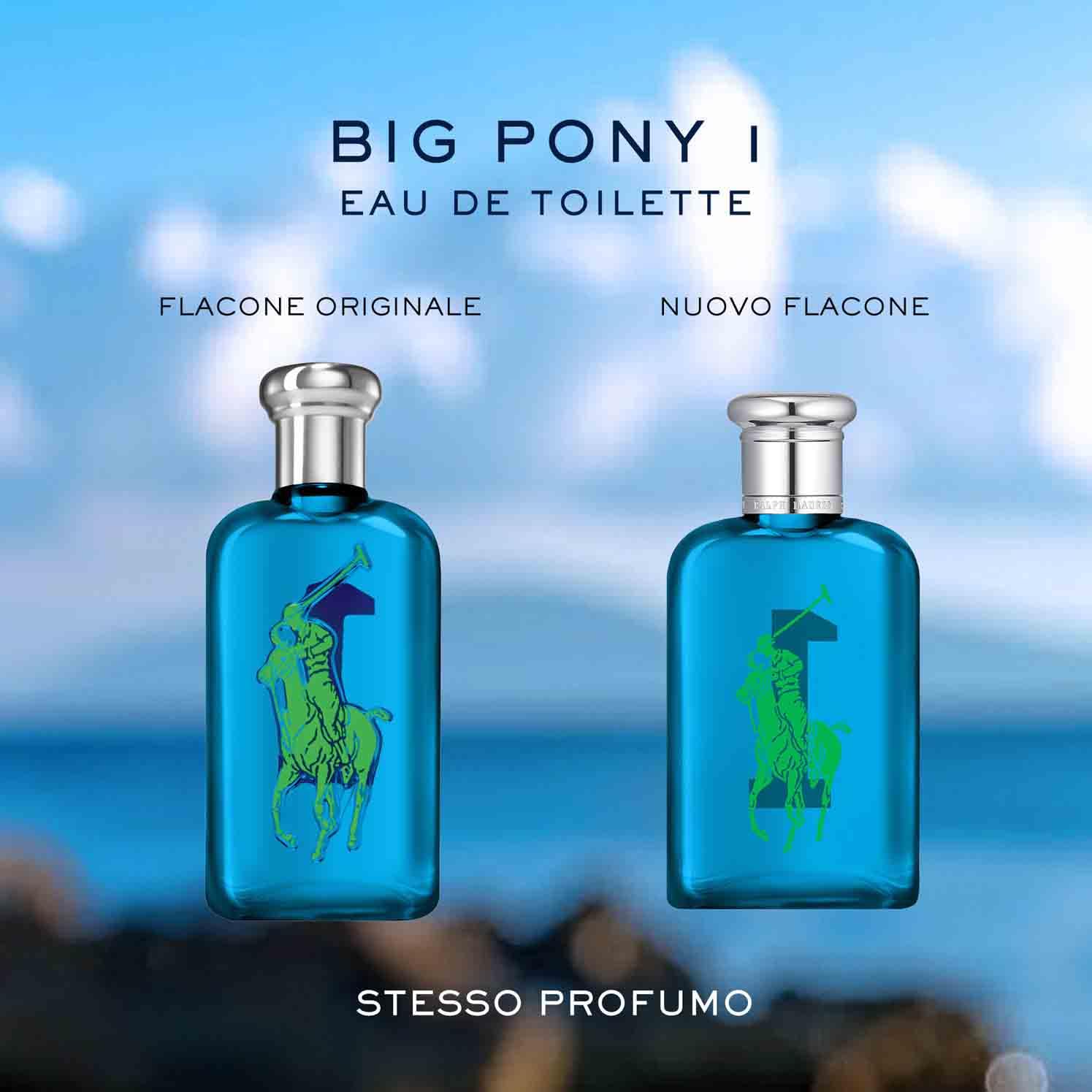 Ralph Lauren Big Pony Blue Eau de Toilette Uomo, Profumo Uomo Legnoso e Agrumato, Fragranza Aromatica e Raffinata, Note di Lime Dolce e Pompelmo, A Lunga Durata, Profumo di Lusso da Uomo