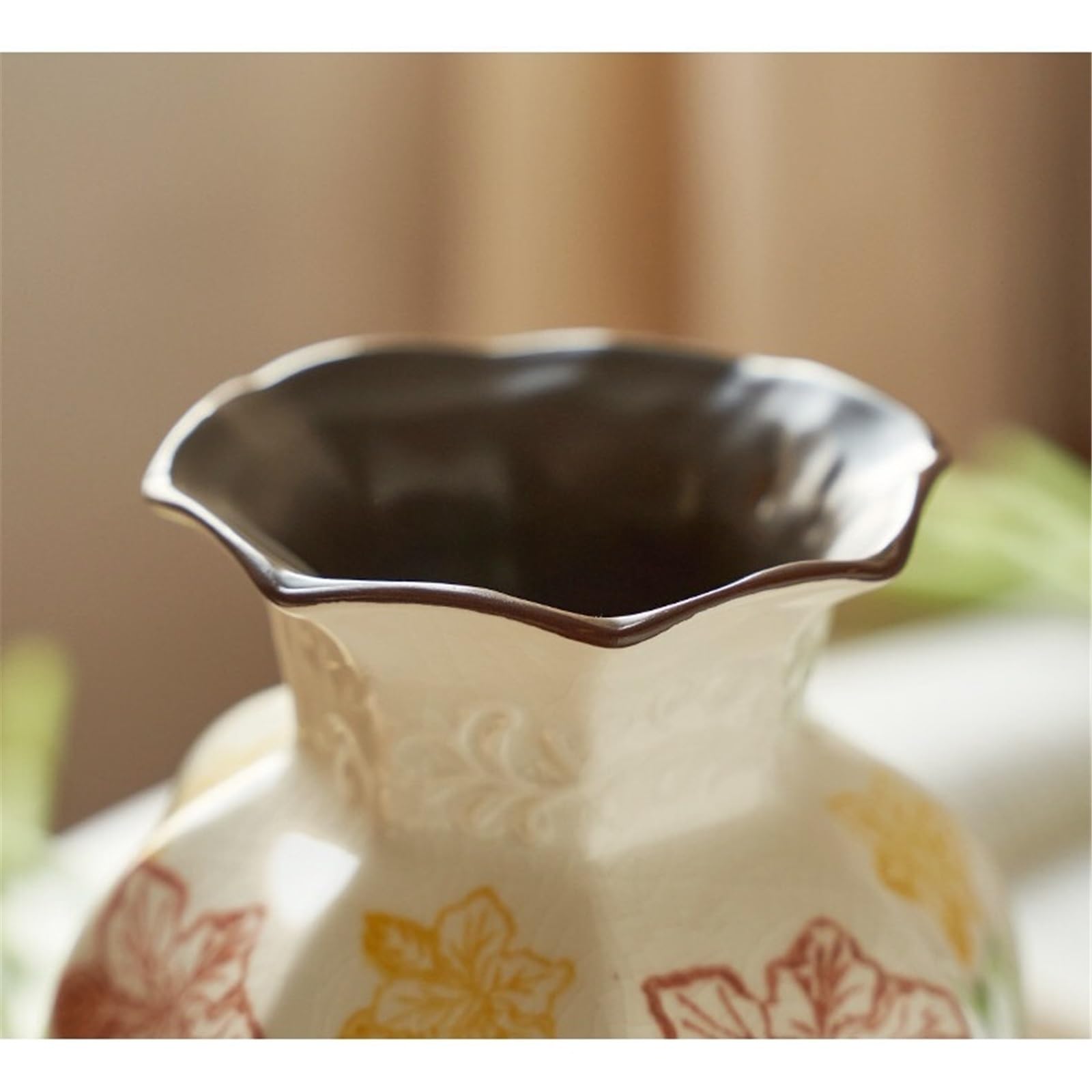 Wazon z kwiatami Crackle Glaze Ceramiczny wazon dekoracyjny w stylu vintage(Duży)