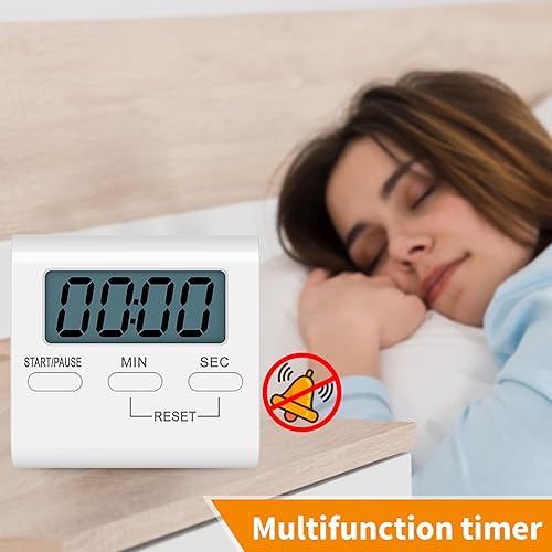 Miniatura 6 de Temporizador de cuenta regresiva Despertador Estudiantes Temporización de Entrenamiento y Temporizador Digital de Cocina - Blanco 2 Piezas