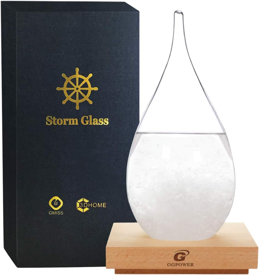 Storm Glass Cool Unusual Gifts Storm Glass Weather Predictor Snow Globes for Adults Galileo Thermometer Indoor Creative Forecast Nordic Style Decorative Weather Gifts