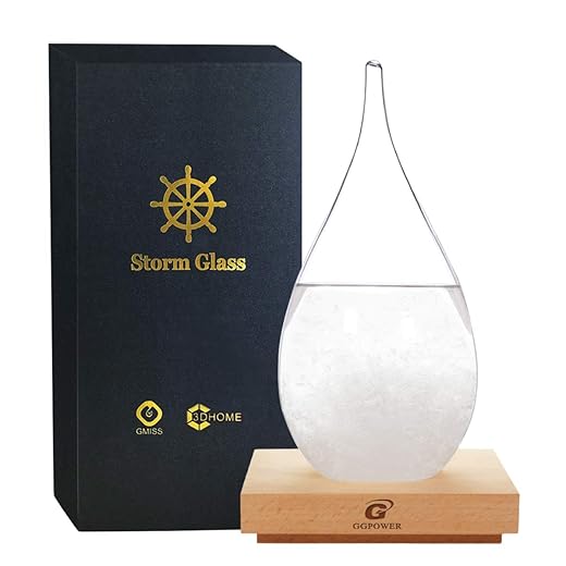 Storm Glass Weather Globe Weather Station Nordic Style Decor Weather Glass Desktop Craft Weather Forecast Bottle Weather Storm Glass Snow Globes Christmas Decorations Christmas Gifts for Men (XL)