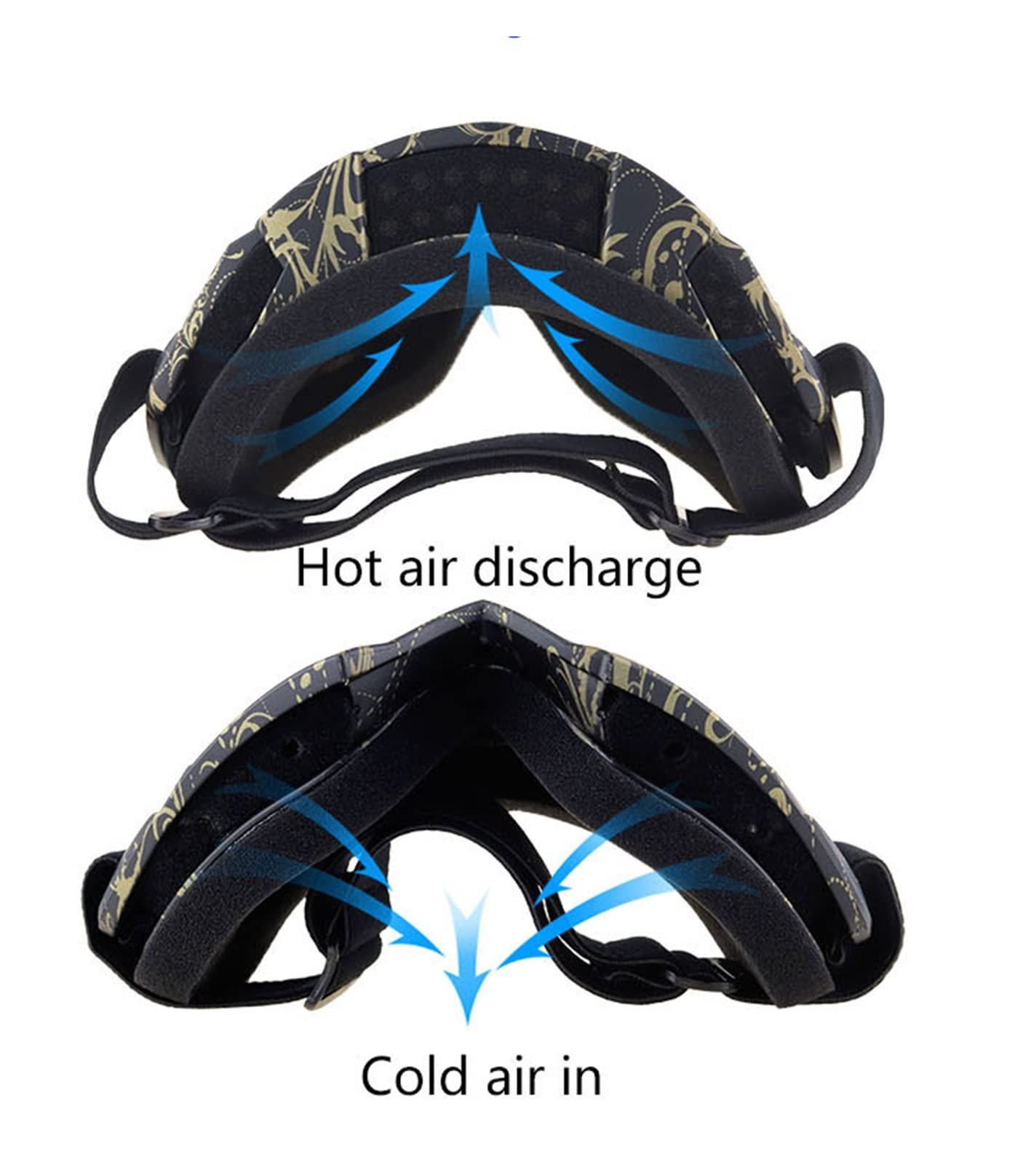 MRKU Occhiali da Sci Unisex per Equitazione, Occhiali da Sci Sportivi, Maschera Protettiva per Sci e Snowboard, con Occhiali Staccabili, Adatti per Ragazzi e Ragazze.
