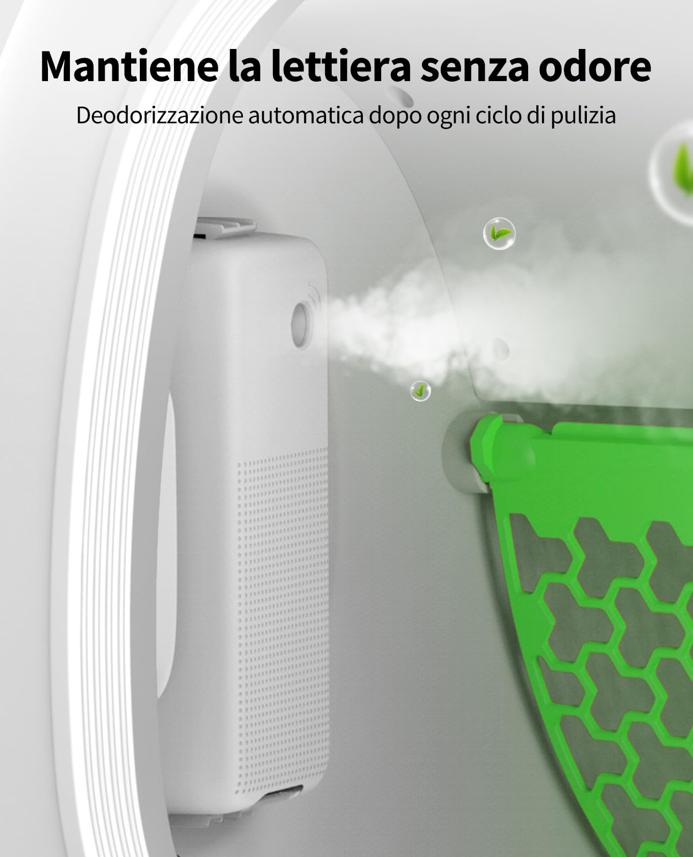 PETKIT Pura Air Smart Odor Eliminator Spray, per la Lettiera Autopulente per Gatti PURA MAX 2, Elimina Gli Odori, con Luce Intelligente, Controllo Tramite App