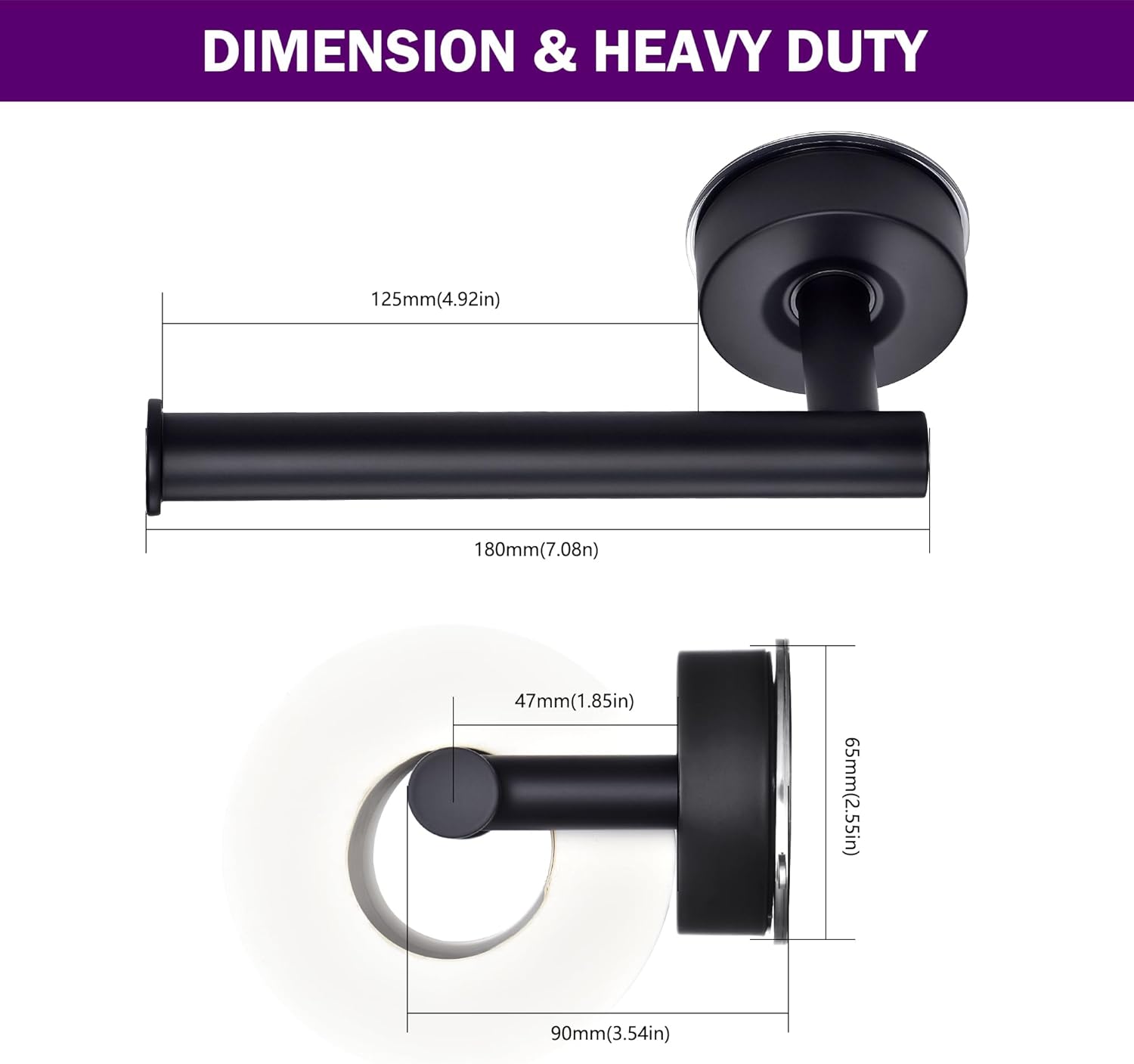 JOMOLA Toilet Paper Holder Black, 2 Pack
