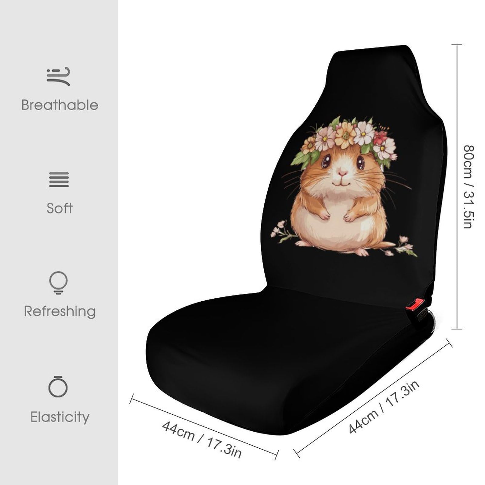 Hamster Car Seat Covers Universal Car Front Seats Protector Auto Interior Accessories 1PCS