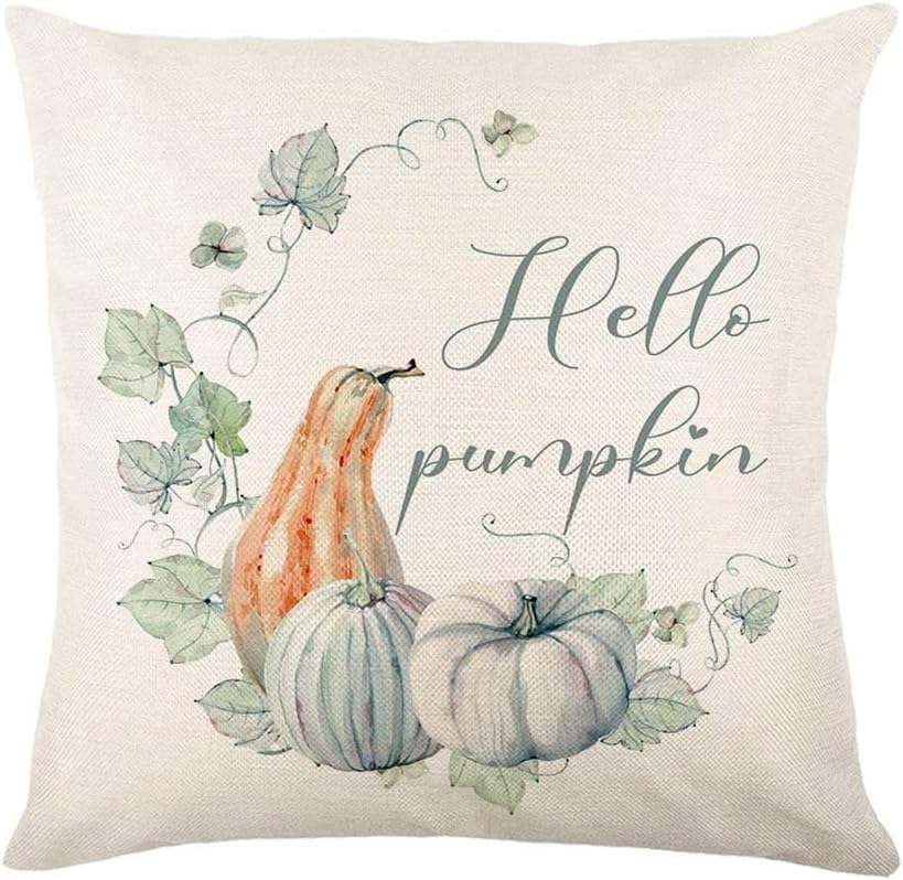 2 Kürbis-Kissenbezüge Im Bauernhaus-Stil - Herbstdeko Für Sofa & Wohnzimmer (45x45 Cm)