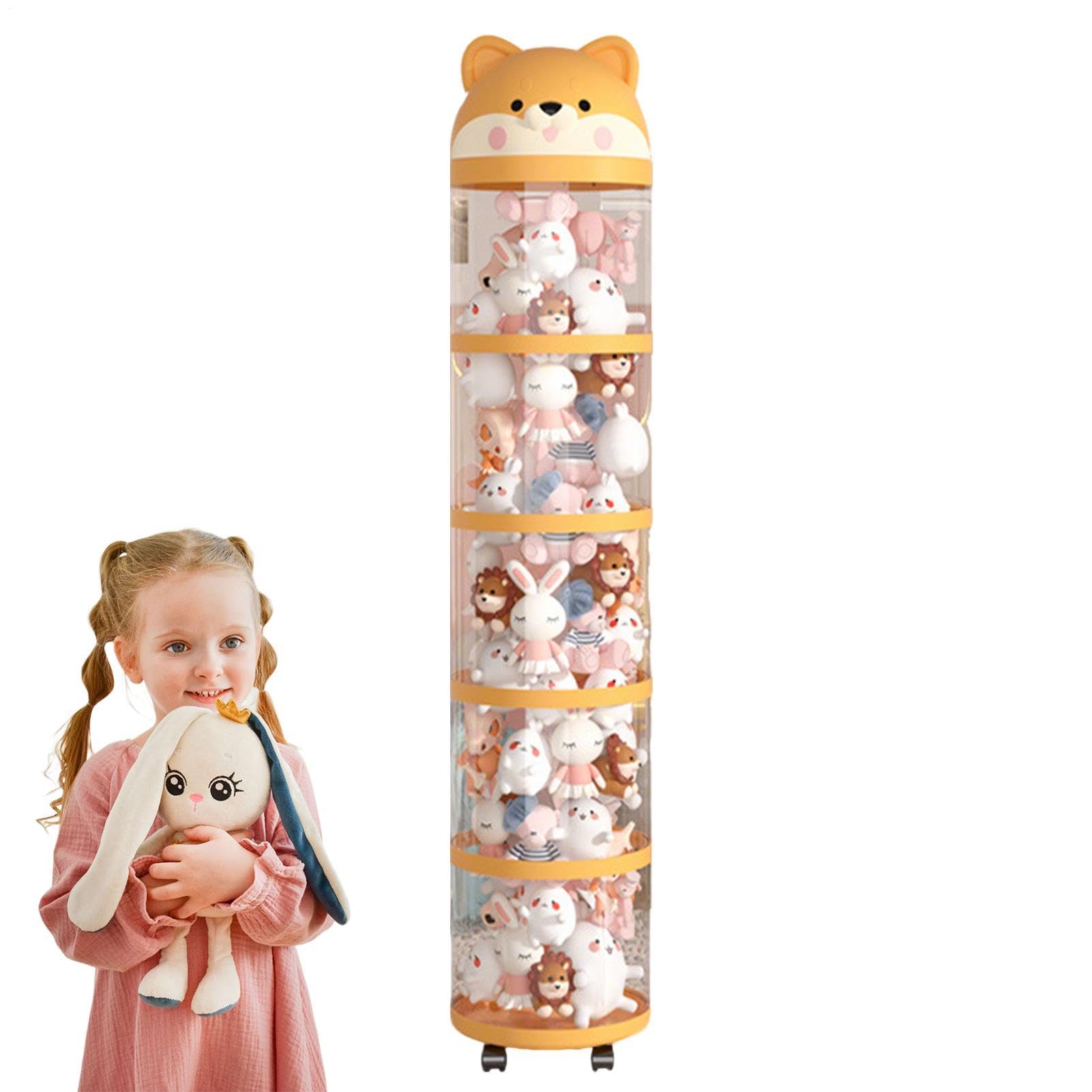 Contenedor organizador de felpa y solución de almacenamiento para niños con diseño transparente