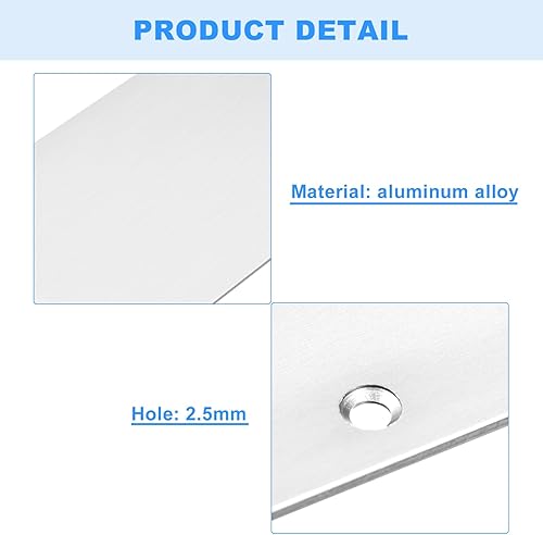 Miniatura 3 de uxcell Placa de puerta de 2 piezas, placa de aluminio de 8 x 30 pulgadas para puerta delantera exterior o puerta trasera, evita que la puerta patee,