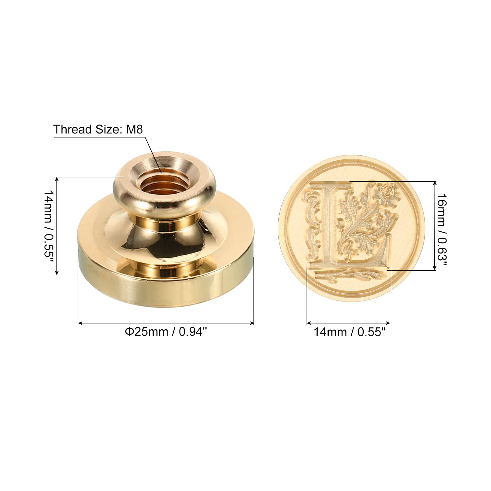 PATIKIL Alphabet L Wax Seal Stamp, Initial Letter Sealing Wax Stamp Classic Retro Brass Head for Envelope Invitation Cards - Image 2