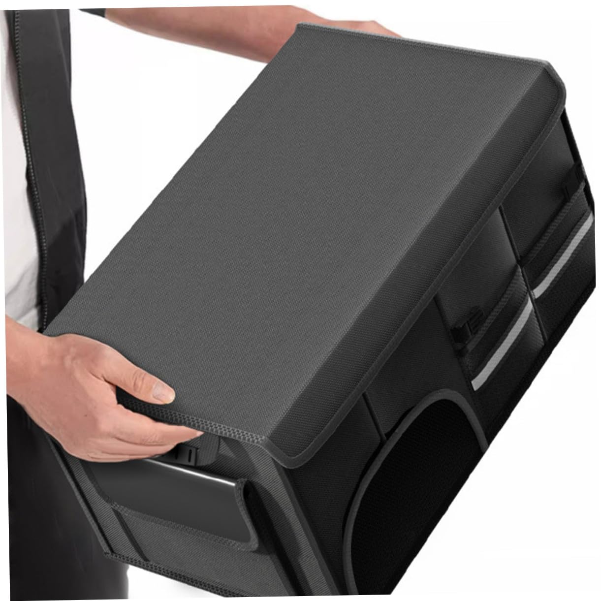 Organizador de Maletero Plegable de Gran Capacidad en Tela Oxford, Caja de Almacenamiento para Maletero de Coche Negro, Adecuado para Camping y Organización en Casa