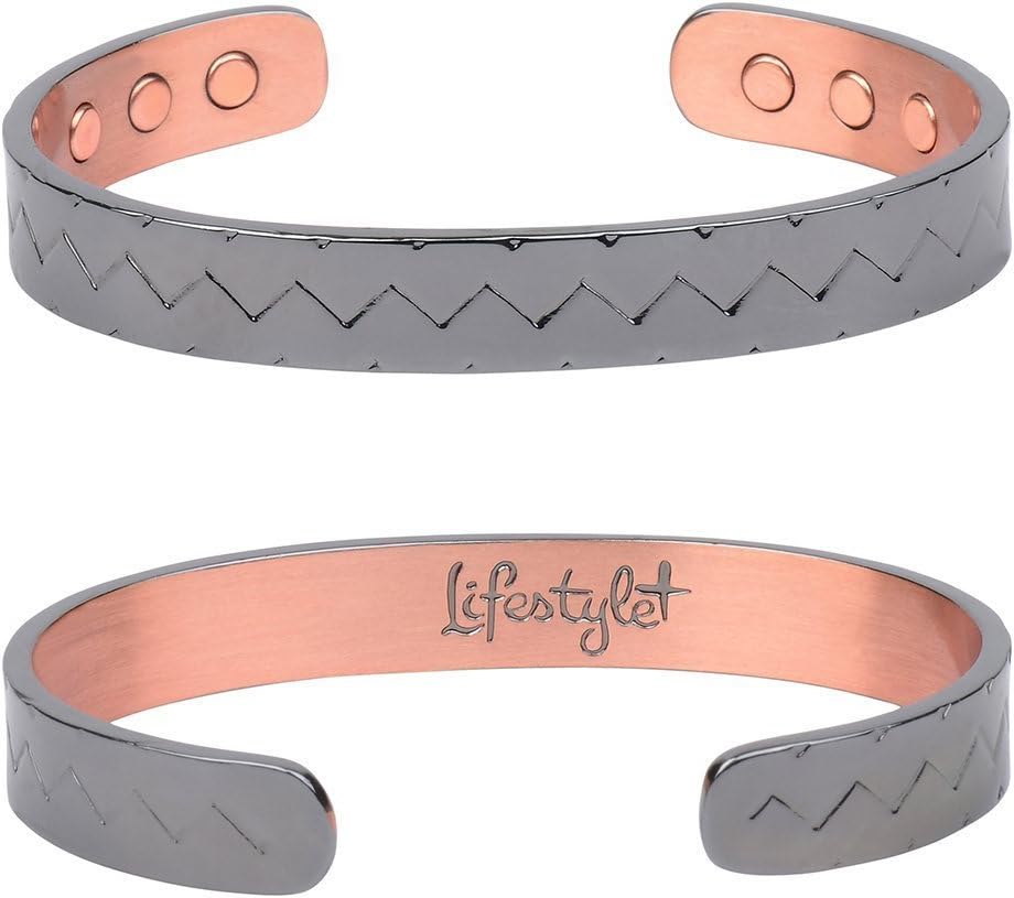 Pure Copper Magnetic Therapy Bracelet, for Arthritis and Carpal Tunnel Pain Relief, Copper Bracelet for Women and Men, Zig Zag