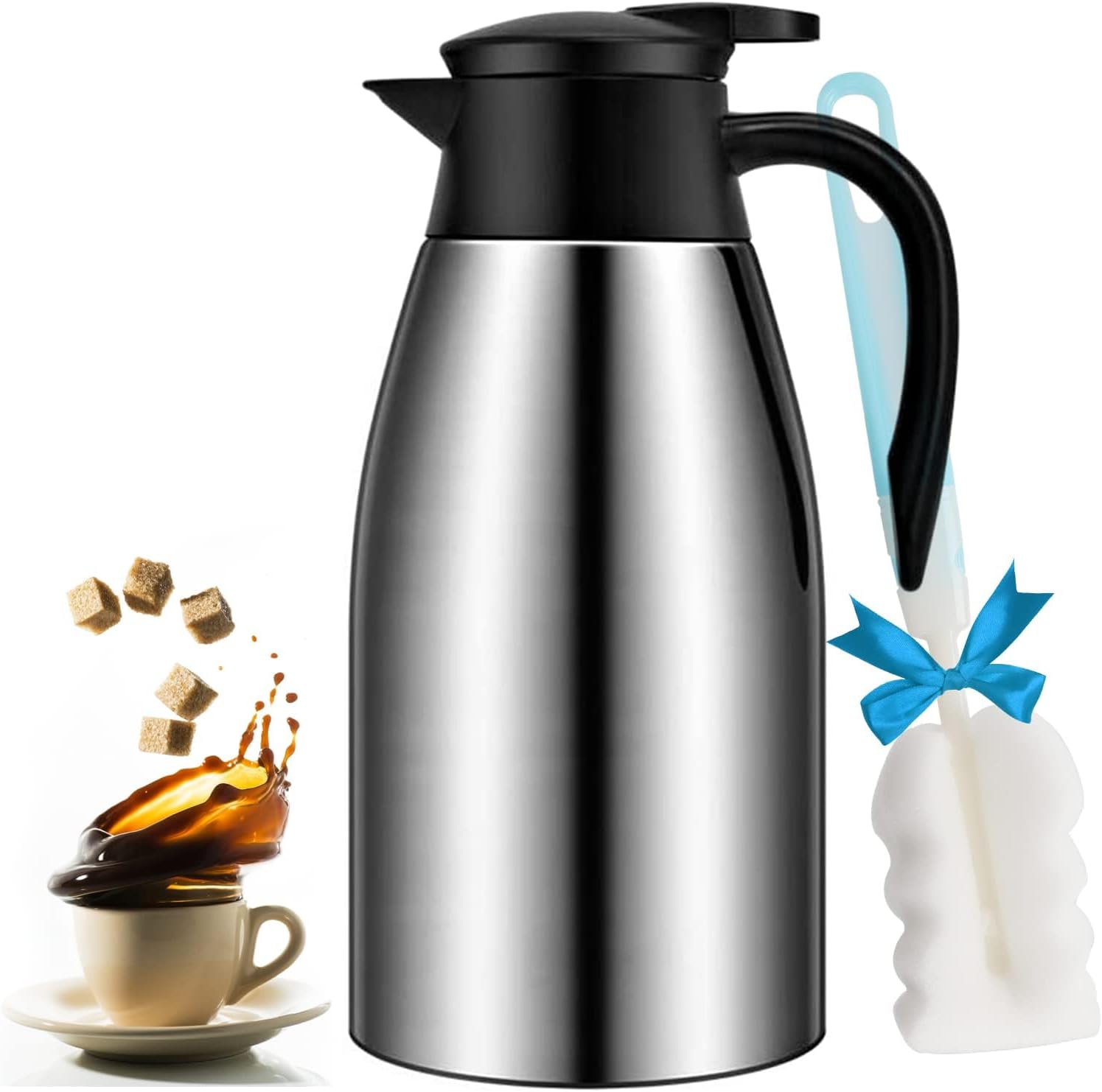 68oz Coffee Carafe Airpot Insulated Coffee Thermos Urn Stainless Steel Vacuum Thermal Pot Flask for Coffee