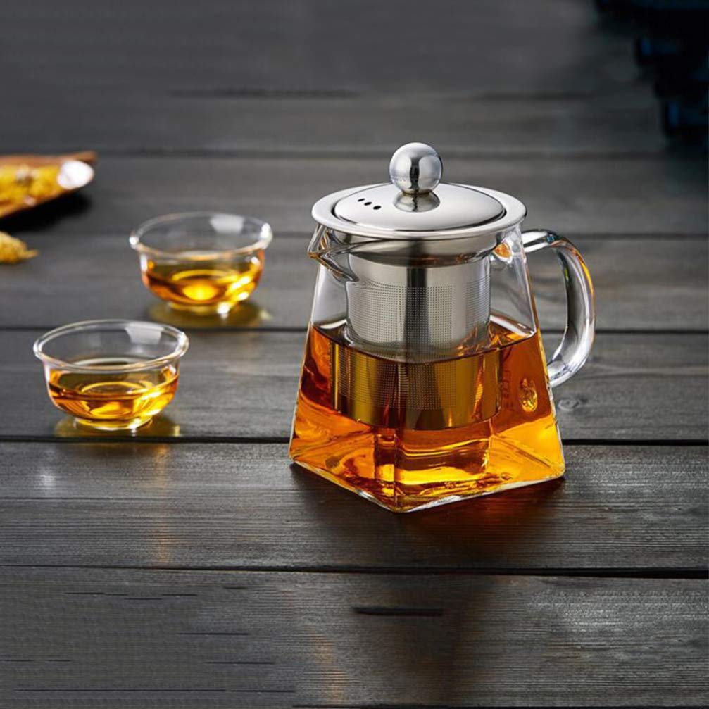 Herbata jaśminowa Szklany czajniczek z zaparzaczem Odporny na wysoką temperaturę Dzbanek do herbaty liściastej 550 ml Woda Nalewanie herbaty Stalowe sitko Czajnik do kawy i herbaty Dzbanek kuchenny