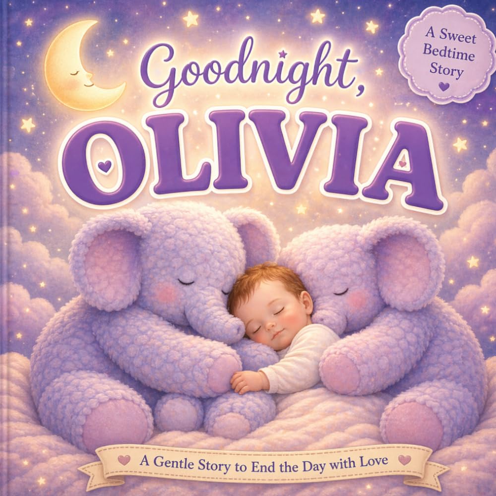 Goodnight, Olivia: A Personalized Bedtime Story for Sweet Dreams (Three Hearts Personalized Baby Books (Olivia))