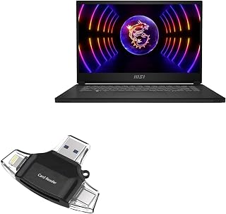 BoxWave Smart Gadget Compatible with MSI Stealth 15 - AllReader SD Card Reader, microSD Card Reader SD Compact USB for MSI Stealth 15 - Jet Black