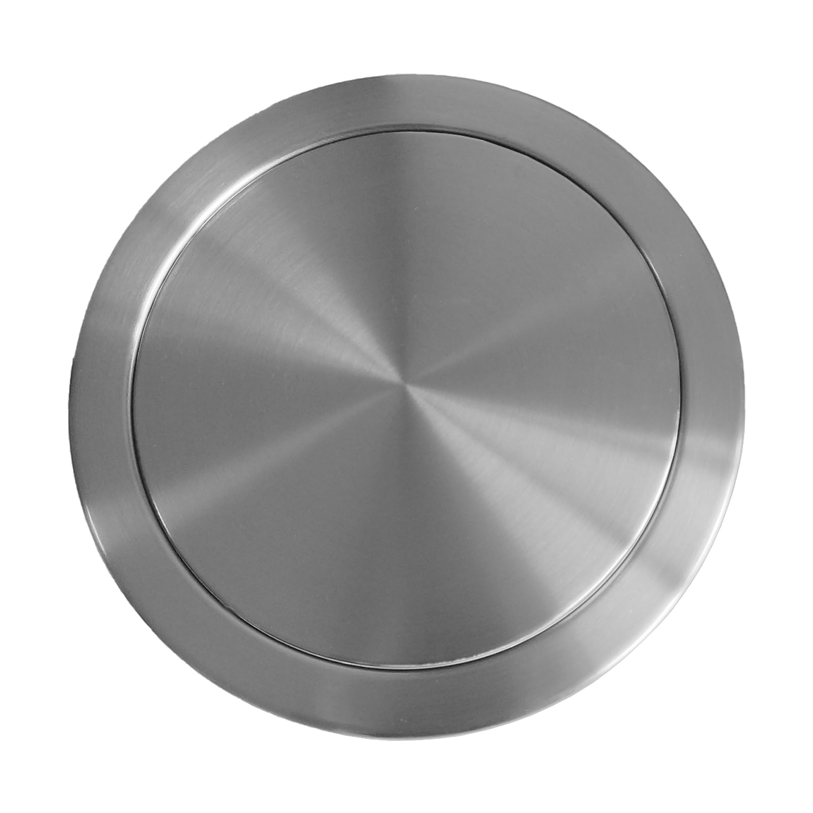 Jtwwdm One Color Silver Built-In Countertop Trash Can Lid, Round Stainless Steel Balance Garbage Flap Cover, Swing Flush Waste Chute Lid For Kitchen Worktop Office Home,23.8Cm 430 Material