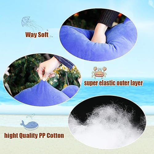 Miniatura 5 de ARELUX Chubby Blob Seal, almohada con forma de foca juguete de peluche realista para abrazar almohada linda y gorda de animal marino.