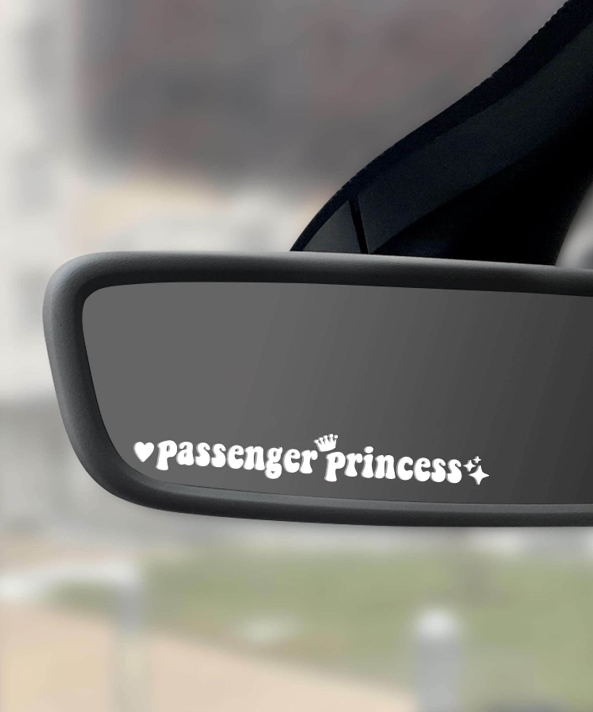 Car Stickers,Car Decor,Passenger Princess Sticker,Cute Car Accessories for Women,Car Decals,Car Window Decal, Automotive Use Funny Vinyl Letter Decals for Car Window Rearview Mirror (White)