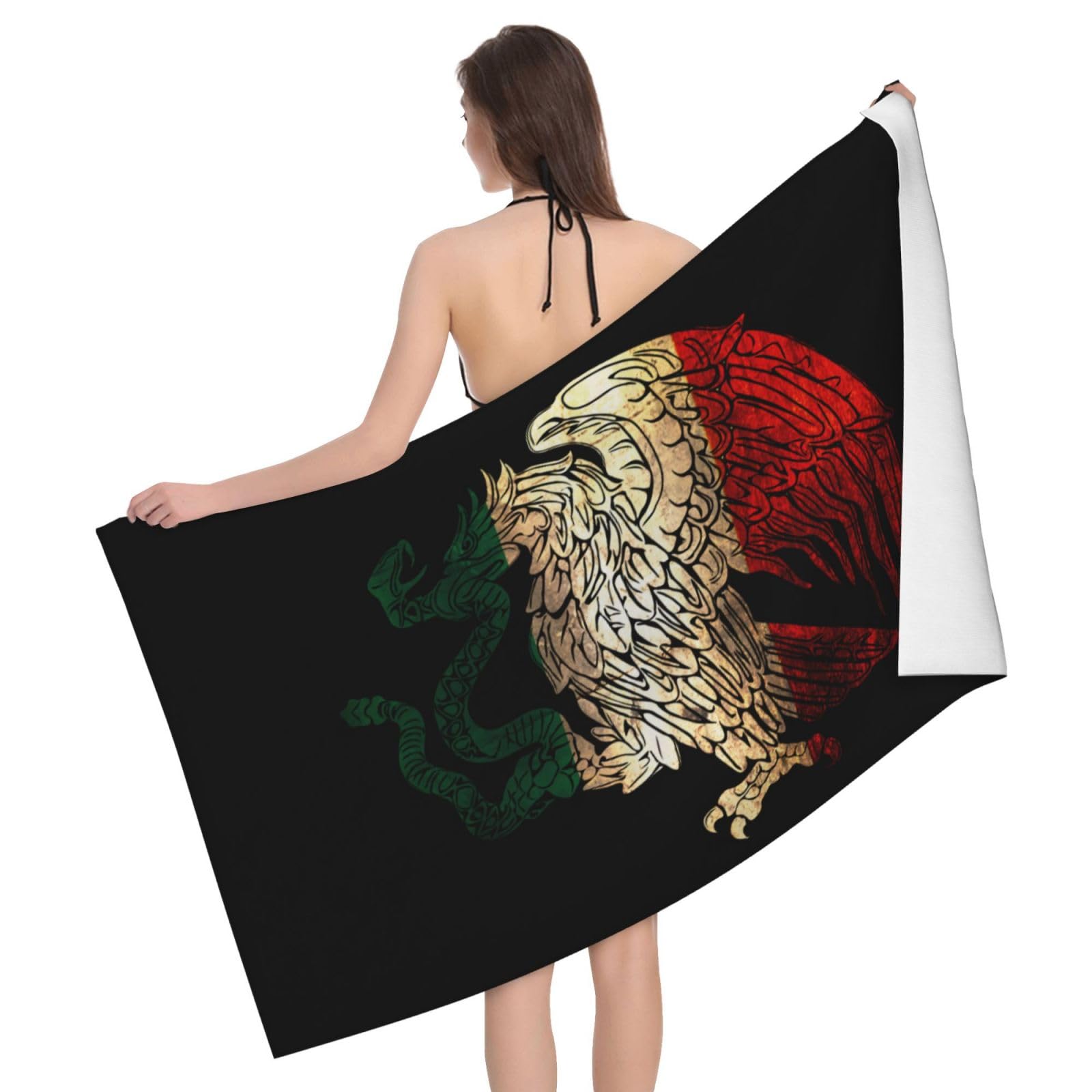HLBSDM Microfiber Mexican Eagle Beach Towel Quick Dry Soft Sand Free Beach Towels for Pool Swim Beach Lightweight Thin Towels
