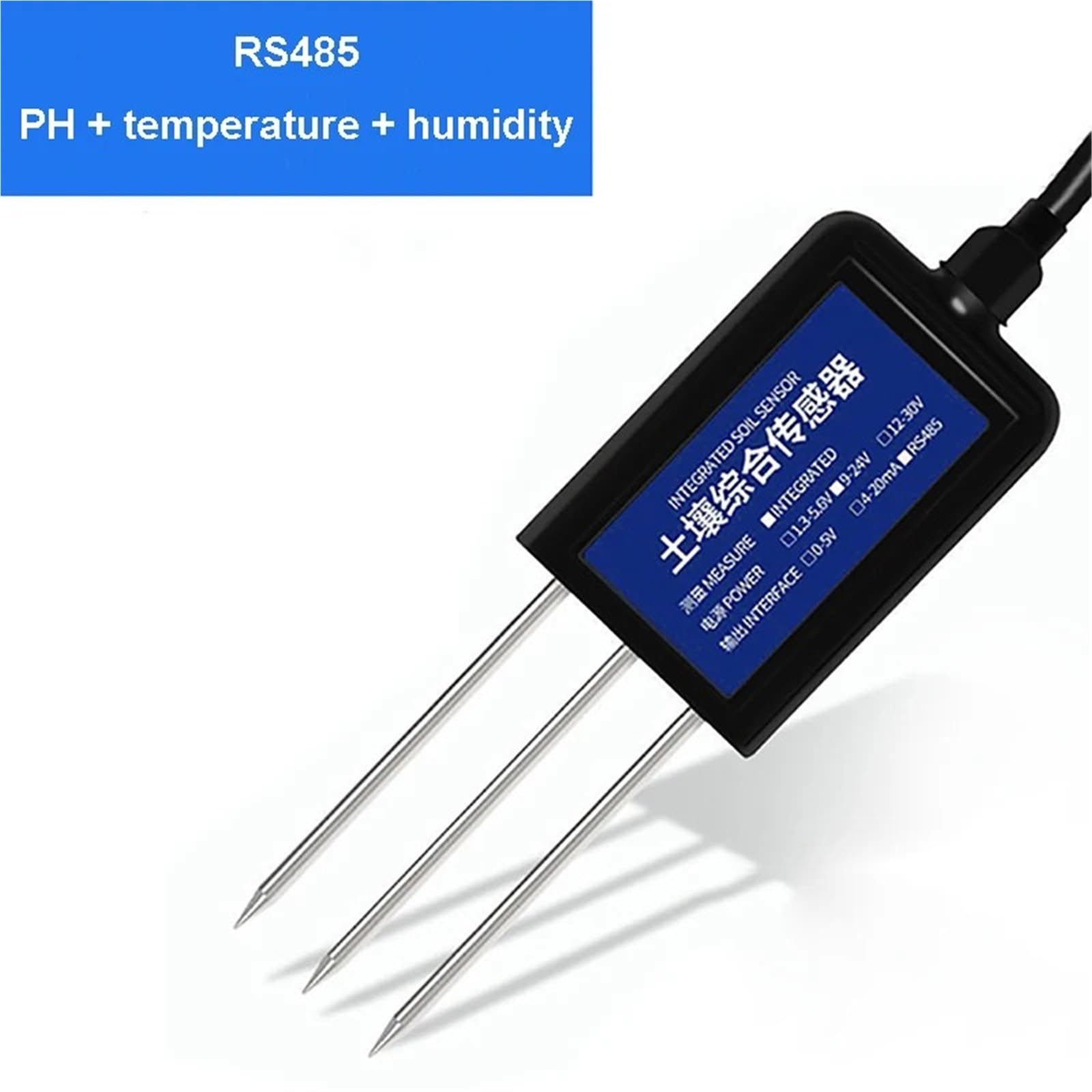 Sensor de temperatura y humedad agrícola, Ph conductividad 7 en 1 del suelo, detector nitrógeno, fósforo potasio Laboratorio de investigación(EC and PH)
