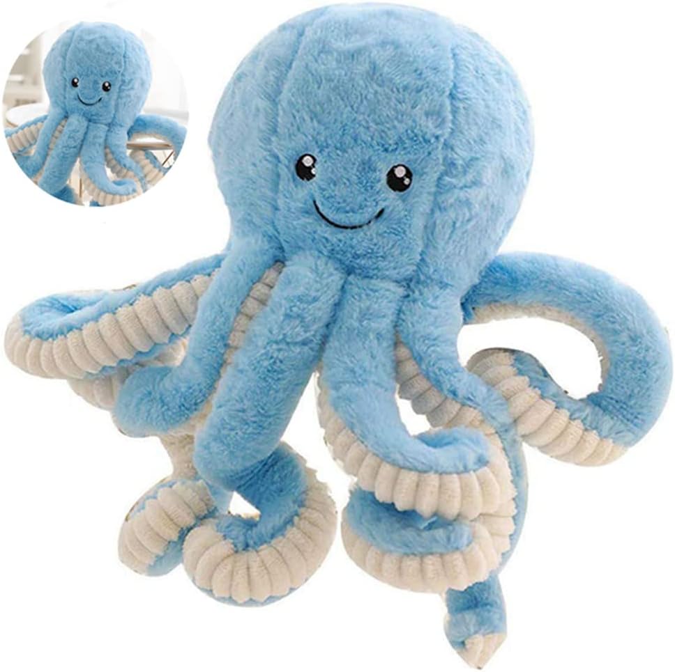 JOSON Cute Octopus Plush Toys, Soft Octopus Stuffed Animals, Girls and Boys Adult Birthday (16 Inch, Blue)