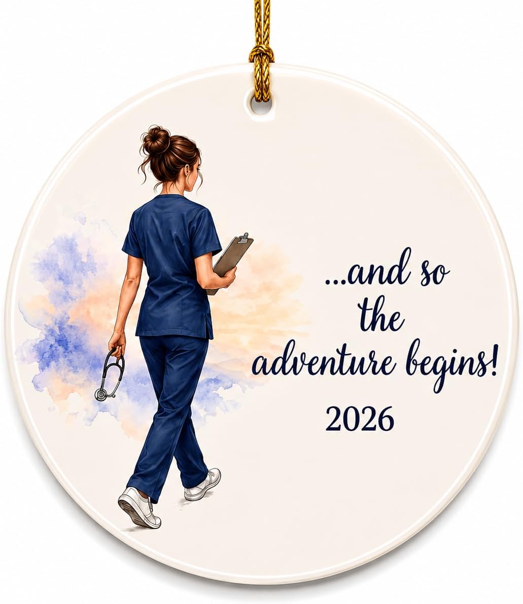 Nursing 2026 Graduation Gift, New Nurse Ornament, RN Graduation Gift for Women, Nurse School Graduate Keepsake, Future Nurse Gift, The Journey Begins 2026 Acrylic Ornament