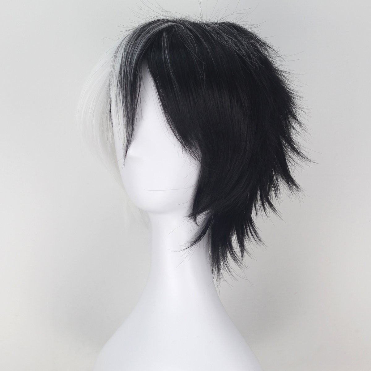 Short Straight Unisex Half Black And Half White Color Lolita Cosplay Wig Men Boy Buy Online At Best Price In Uae Amazon Ae
