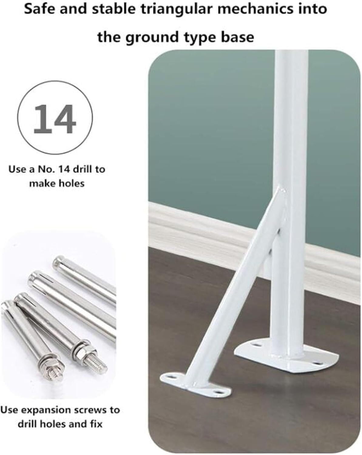 Ballet Pole Height Adjustable Pair Pole Floor Standing Stretching Pole Fitness Equipment Ballet Pole (White 100cm)