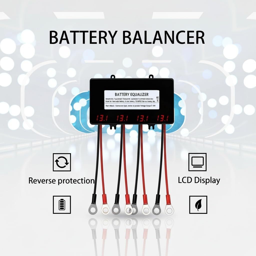 Batterie Equalizer für 4 x 12V Batterien Balancer Aktivspannung Blei Säure Li-Ionen LiFePO4 Batterie HC02