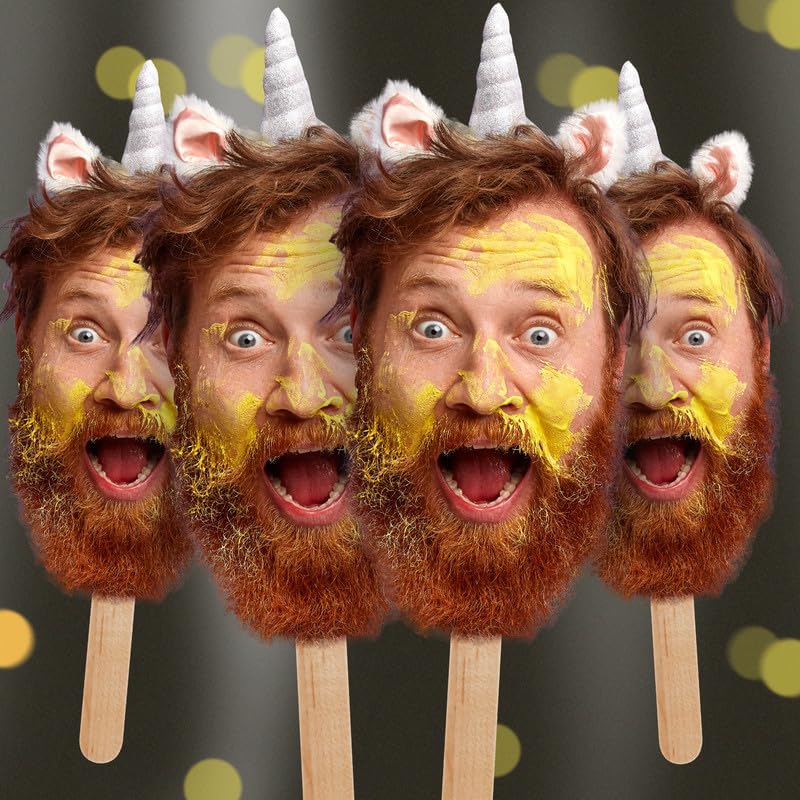 2024 Cusmiz Custom Face on a Stick Cutouts – Personalized Head Cutouts on Sticks, Photo Heads on a Stick, Face Cutouts for Parties & Events, Fun Photo Props