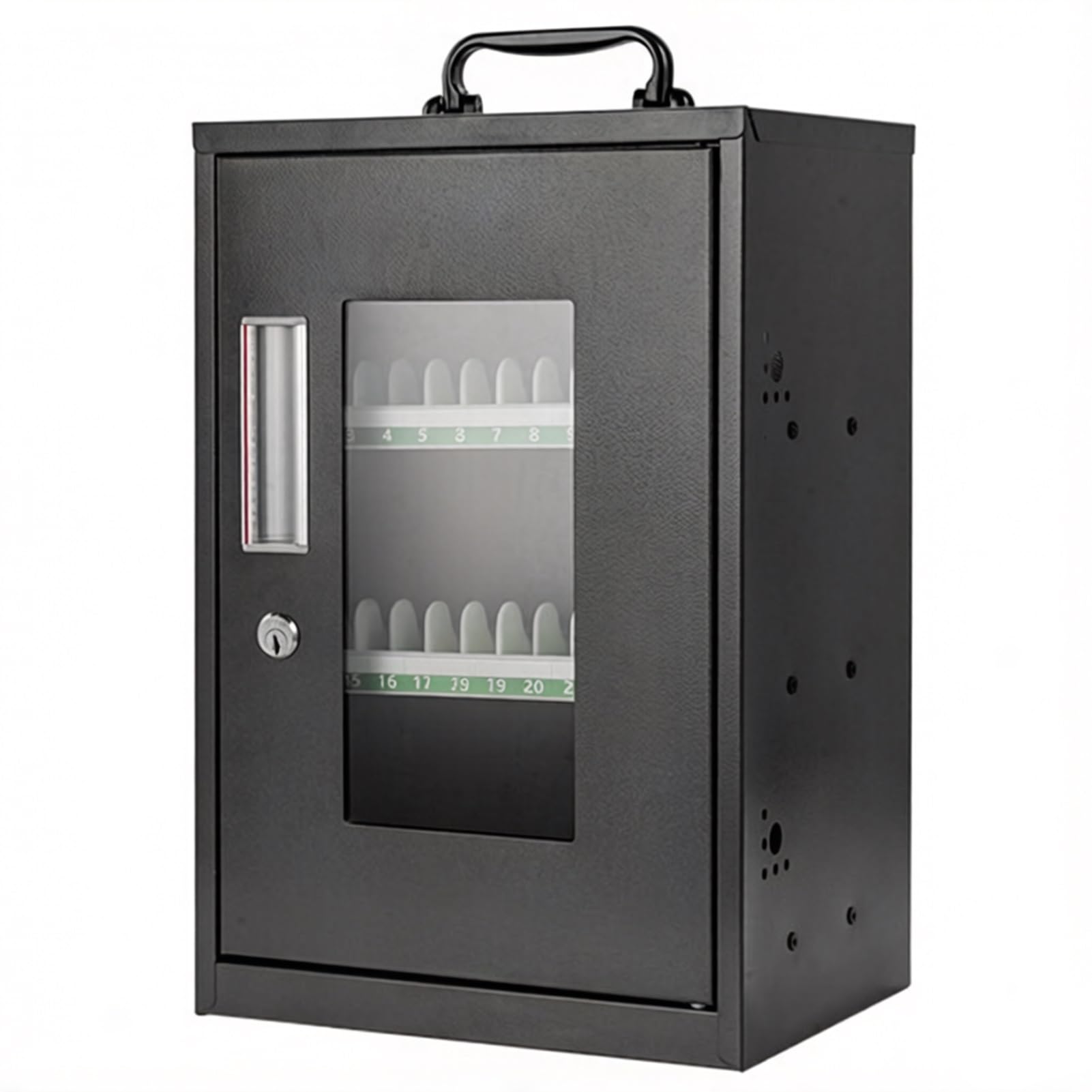 Boîte de rangement murale pour téléphone portable en acier inoxydable gris 36 places