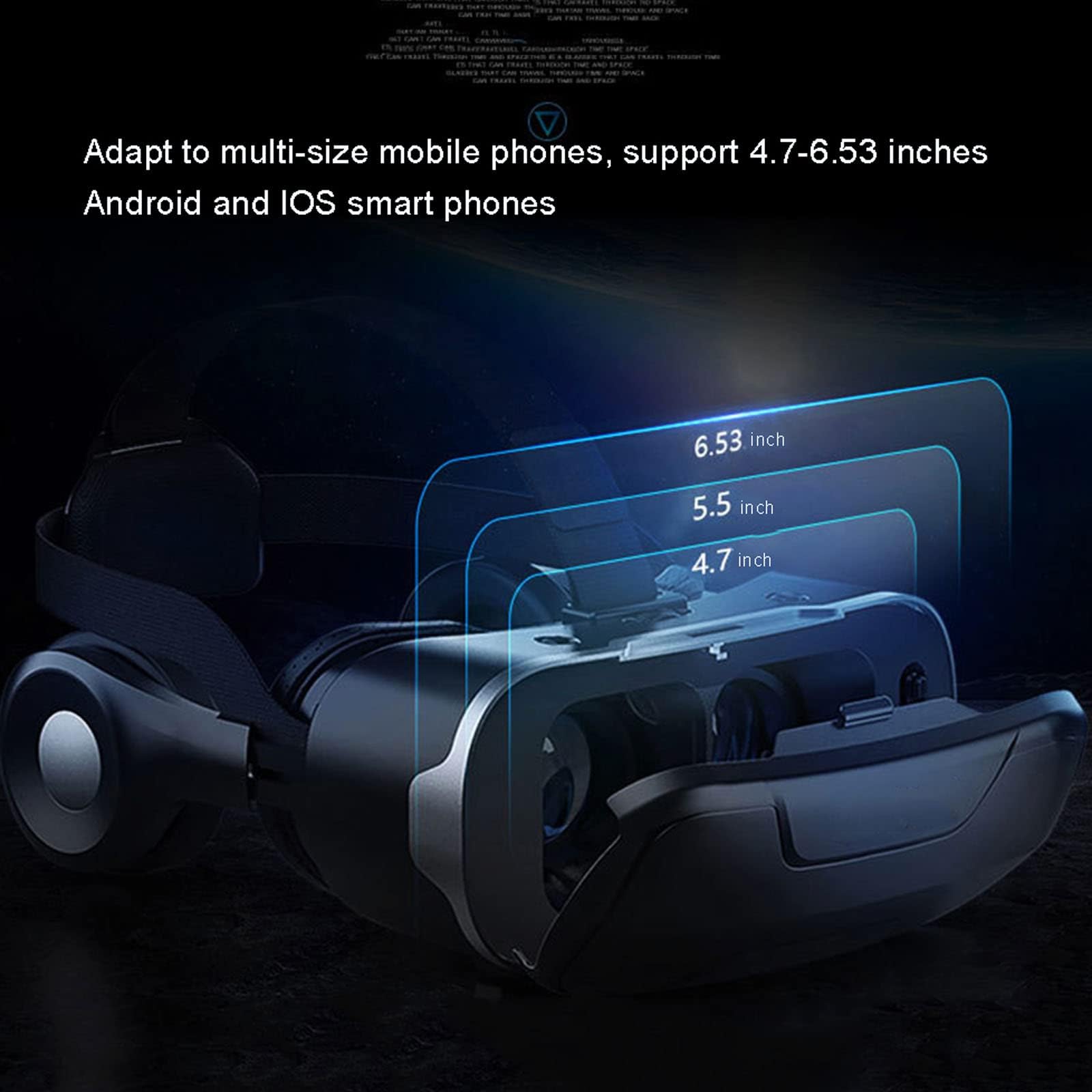 Visore per Realtà virtuale (VR) con Controller di Gioco, visore per Giochi VR, Telefono Cellulare: Entro 4,7-6,53 Pollici, Regolazione della Distanza interpupillare: 60-67 mm,Black