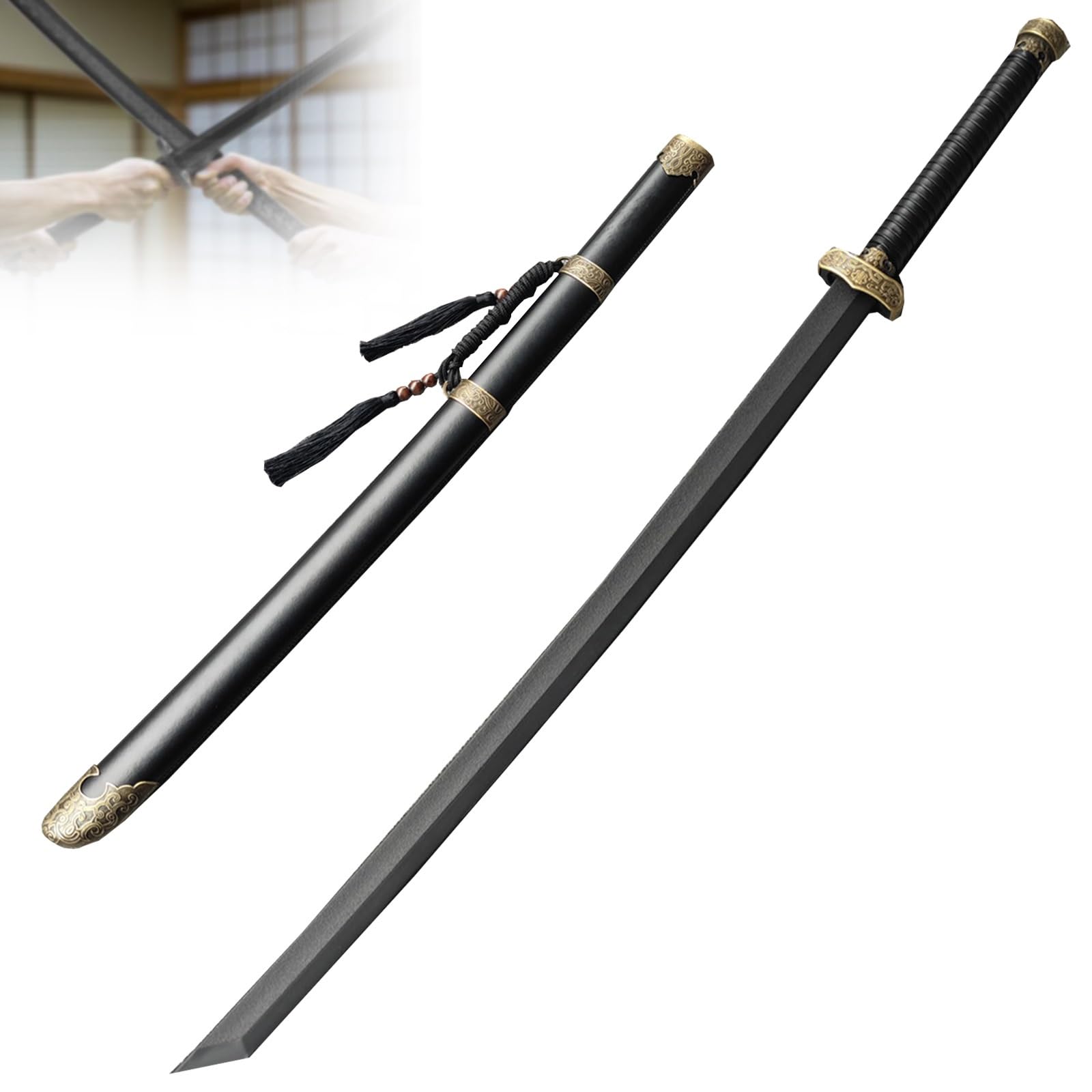 Amazon.co.jp: POEFSJ ポリプロピレン刀 刀 武道の訓練 剣+鞘 おもちゃ