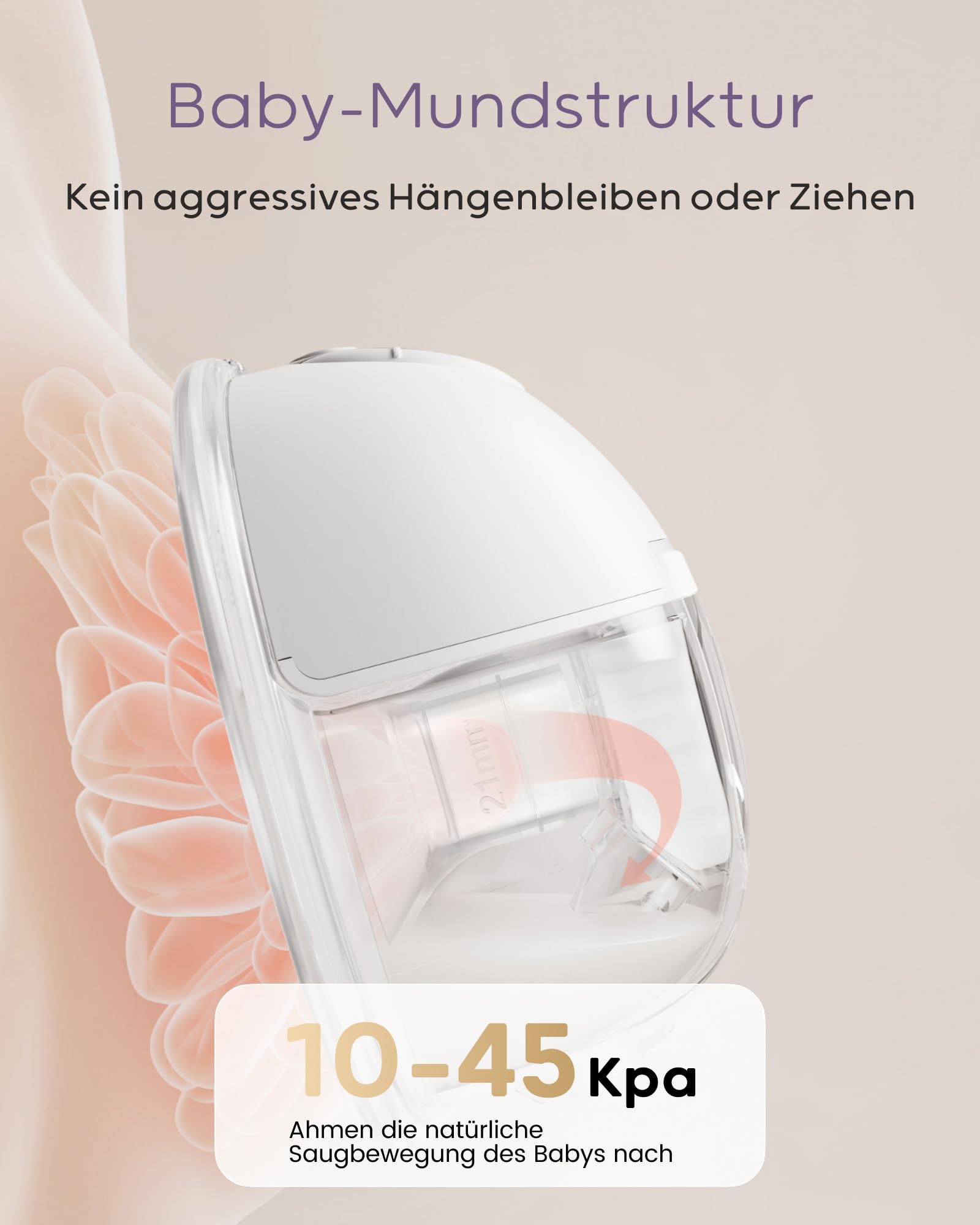 Nuliie Tiralatte elettrico portatile S32, pompa per latte elettrica a mani libere, 4 modalità, 9 livelli con flangia comoda da 18/21/24 mm, privata, con accessori di ricambio inclusi (1 pacco, rosa)