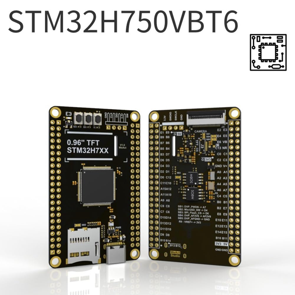 STM32H7 Core Board +0,96-Display + OV7725-Objektiv STM32H750VBT6-Entwicklungsplatine, STM32-Minimalsystemplatine