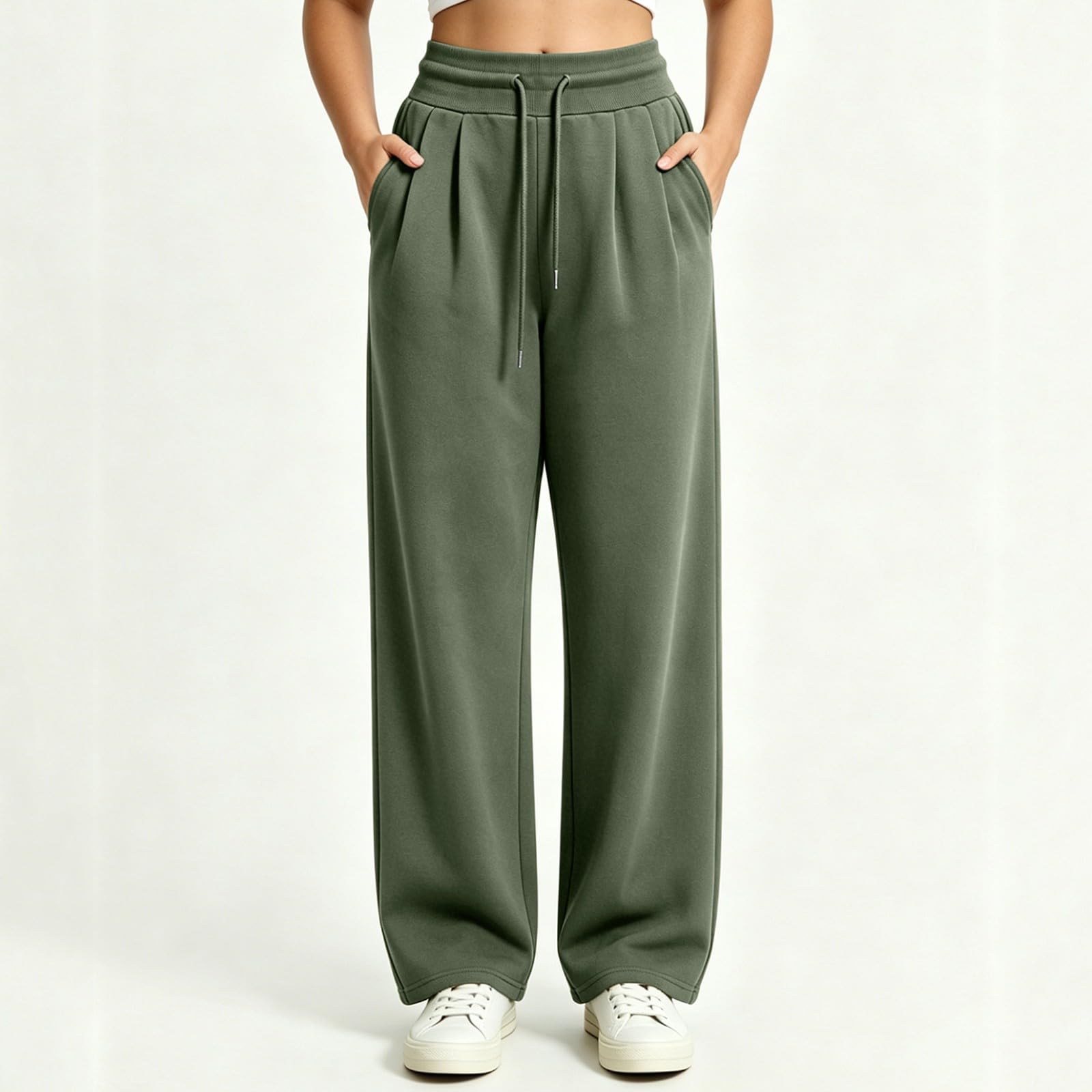 Pantaloni Sportivi Donna Pantaloni Baggy con Tasche Morbidi e Comodi Pantalone Jogger in Cotone Larghi e Leggeri Pant Lunghi Tinta Unita Pantalone Tuta con Coulisse per Allenamento Jogging Fitness
