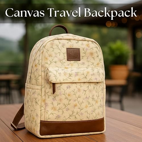 Miniatura 2 de Women Bag Canvas Tote Bag for Women, Spacious Shoulder Handbag with Faux Leather Handles Travel Bag for Shopping