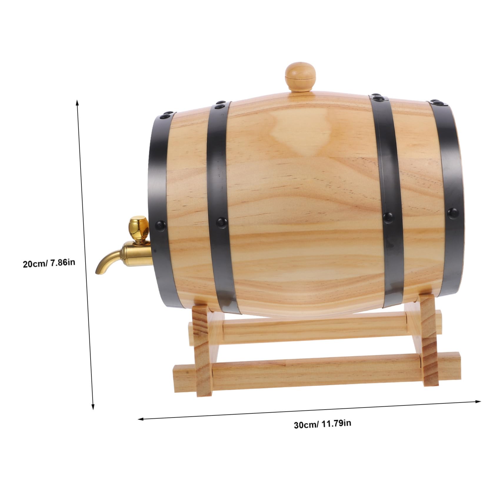 Dispenser per botte di vino in legno, 3 l, per birra e whisky, per vino, perfetto per feste e bar di casa, colore casuale