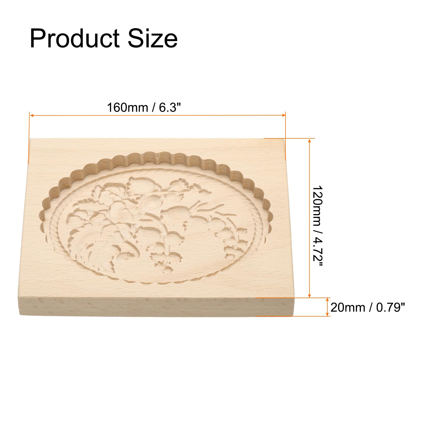 Amazon | uxcell 木製クッキー型 バイオレット彫刻 (6.3 x 4.72インチ 