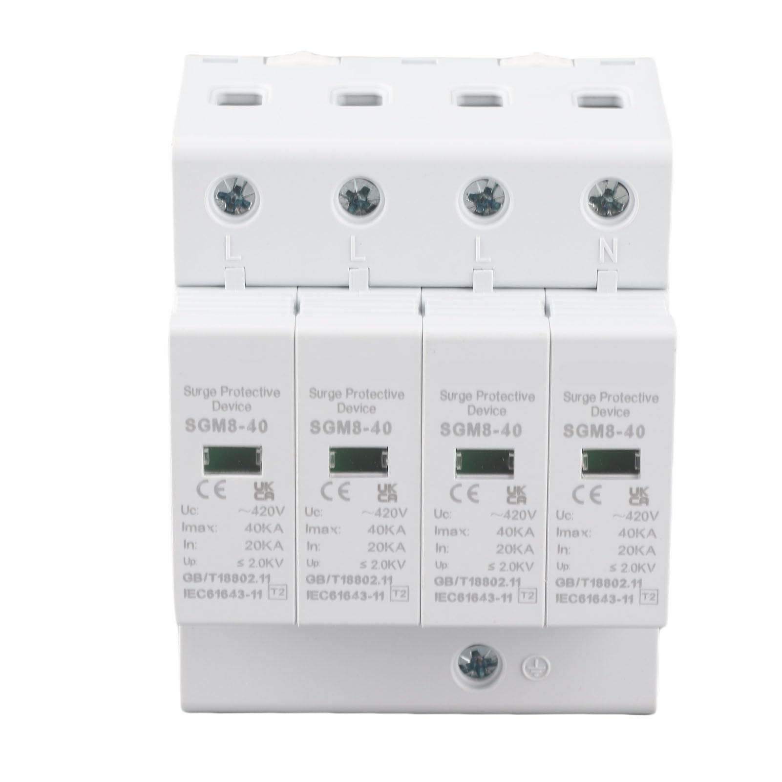 House Protector, 4P 40KA House Din Rail Low-Voltage Protector Arrester Device for