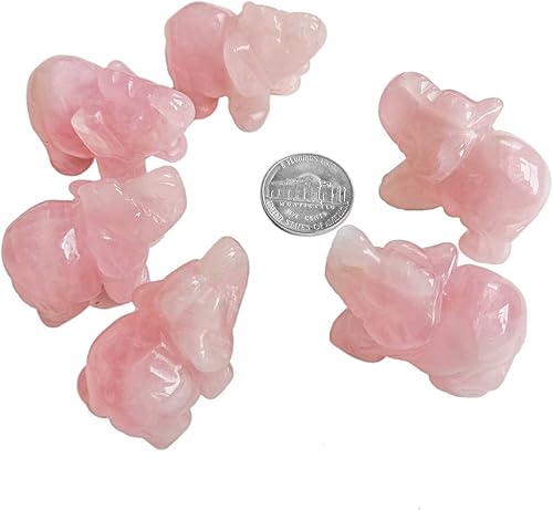 Miniatura 3 de Gemgogo - 2 piezas de cristales naturales y piedras curativas, figura decorativa de elefante tallada en bolsillo, 1.5in