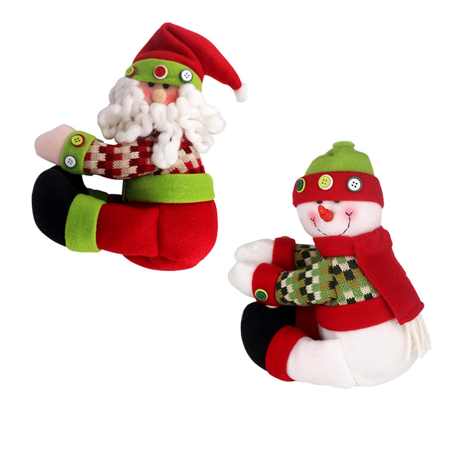 Knitted Santa Snowmans Christmas Tree Toppers Star Soft Fabric Decoration for Home Party Decoration Knitted Christmas Tree Toppers Santa Snowmans