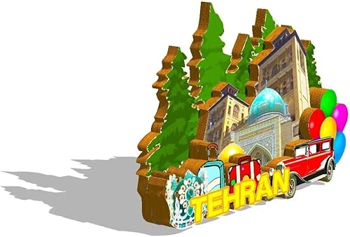 Miniatura 2 de Imán de Irán Teherán para nevera de madera 3D, monumentos de viaje, coleccionables, recuerdos, decoración hecha a mano -662